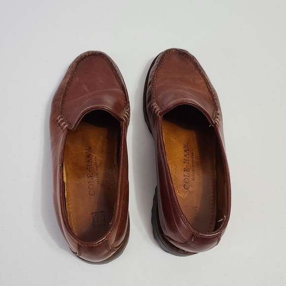 Cole Haan Brown Leather Moc Toe Slip On Loafer Shoes Women's Size 7 B - Picture 7 of 16
